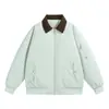 Estilo Casal Outono e Inverno Jaqueta de Trabalho Roupas de Algodão Juventude Tendência Versátil Exterior Gola Reversível Casaco de Algodão Jaqueta Acolchoada Masculina Masculina