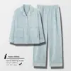 Pijama de Terciopelo Isla para Mujer Nuevo de Manga Larga Cálido Traje de Alta Gama Terciopelo Delgado Ropa de Casa Se Puede Usar Afuera Otoño e Invierno Damas