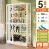 Vitrina de cristal con cerradura, totalmente transparente, con luces, gabinete a prueba de polvo para uso doméstico, vitrina de sala de estar, estante de exhibición de modelos