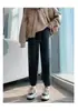 Calça de Moletom de Lã de Cordeiro para Mulheres, Novo Estilo Outono e Inverno 2026, Calça Casual de Algodão para Roupa Externa, Tamanho Petite, Calça Jogger de Lã Cinza