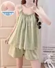 Conjunto de Pijama de Camisola y Shorts de Algodón Nube Delgado de Verano para Mujer con Copas Estilo Dulce Puro Deseo Conjunto de Ropa de Casa Femenino