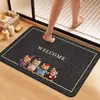 Alfombrilla de baño de tierra de diatomeas de dibujos animados, alfombrilla absorbente de agua antideslizante para la entrada del baño, alfombrilla para pies de secado rápido y resistente al desgaste para uso doméstico