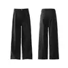Pantalones de Traje Sueltos Negros Estilo Americano para Hombre, Pantalones de Pierna Ancha Rectos Simples de Alta Gama, Pantalones de Vestir Casuales de Caída de Moda