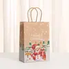 Saco de papel de desenho animado fofo Saco de presente de Natal Saco de compras Saco de embalagem de doces de festa e feriado Saco de presente para viagem