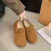 Zapatos de Algodón de Moda Retro Perezosos Cómodos para Personas Menudas, Versátiles y Elegantes, Artículo Popular de Celebridad de Internet Otoño e Invierno 2025, Perfectos para Combinar con Faldas, Zapatos de Algodón Estilo Birkenstock