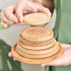 Maceteros de Cerámica para Suculentas de Venta Caliente, Bandejas de Bambú a Prueba de Fugas, Bandejas Creativas de Bambú, Bandejas Redondas Hechas a Mano con Base de Bambú y Madera, Artesanías