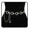 Cadena de Cintura con Colgante de Luna y Estrella Transfronteriza Europea y Americana para Mujer Hip-Hop Retro Metal Moda Cadena Corporal Cadena de Cinturón Chica Popular