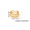 Moda Europea y Americana Estilo Ins Anillo Simple de Acero de Titanio Chapado en Oro de 18k Asimétrico Geométrico Acero Inoxidable Joyería para Dama Venta Caliente