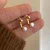 Pendientes de Plata 925 con Aguja y Diseño Único, Lujo Ligero, Sensación de Alta Gama, Elegantes Perlas de Botón Estilo Ins, Nuevo Modelo de Moda