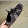 Zapatillas de Entrenamiento Alemanas Grises de Piel de Vaca para Mujer, Tenis Casuales de Moda, Nuevas Zapatillas de Entrenamiento Alemanas con Cordones de Tacón Bajo para Mujer Primavera 2026