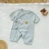 Categoría Ropa de Gateo de Algodón Puro de Gasa para Recién Nacidos, Mamelucos de Manga Corta para Bebés y Niños Pequeños, Ropa de Gateo para Niños y Niñas, Ropa de Verano para Niños