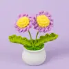 Planta de Girasol en Maceta de Hilo Terminado, Flor Artificial de Lirio del Valle, Decoración de Escritorio de Tulipán, Regalo de San Valentín para Maestros y Compañeros