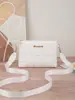 Dropshipping Transfronterizo Bolso Cruzado de Moda Bordado Bolso de Hombro Casual de Moda Correa del Mismo Color Logo de Letras