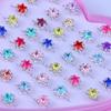 Lindo Anillo de Princesa Jardín de Niños Bebé Cristal de Imitación Diamante de Color Gema Abierto Joyería para Niños Accesorios de Juguete para Niñas