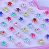 Anillos de Cristal de Imitación con Pedrería de Dibujos Animados Joyería Infantil Niñas Princesa Premios de Guardería Regalo Estilo Princesa