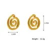 Pendientes Exagerados de Moda en Espiral Estables Estilo Ins Europeo y Americano para Mujer Redondos de Acero Inoxidable Metal con Púa de Oreja Acero de Titanio Retorcido Cuadrado Oreja