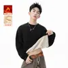 Sudadera Gruesa Forrada de Polar para Hombre 2026, Cuello Redondo de Lana de Cordero, Sudadera Negra de Invierno, Corte Holgado, Ropa Interior Cálida, Ropa para Hombre