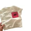 Camiseta de Manga Corta para Niños, Cuello Redondo, Ropa Infantil, Tops Unisex, Camisetas Básicas, Camisetas de Verano, Estilo Casual Versátil de Verano, Categoría a
