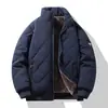 2025 Popular Casual Invierno Forro Polar Chaqueta de Algodón para Hombre Nueva Engrosada Cuello Alto Cortavientos Cálido Abrigo de Algodón Chaqueta de Algodón para Papá