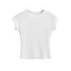 2025 Verano Europeo y Americano Nuevo Americano Retro Dulce Picante Estilo Cuello Redondo Ajustado Color Sólido Chaleco Camiseta de Mujer