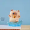 Produto novo de fábrica: Brinquedo giratório de gato siamês com flor, estatueta fofa da moda, ornamento de resina de alta qualidade, artesanato atacado
