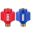 Calentador de agua eléctrico de latón para el hogar rojo y azul eléctrico de pared universal conector eléctrico a prueba de fugas con accesorios de pared eléctricos marca aislamiento eléctrico