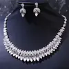 Nuevo Tocados de Boda para Novias, Corona de Pedrería Lujosa y Elegante, Collar, Pendientes, Juego de Tres Piezas, Accesorios para el Cabello con Cadena, Accesorios de Venta Directa