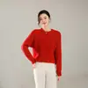Suéter Nuevo de Lana Pura Otoño e Invierno para Mujer Cuello Redondo Flor de Cáñamo Suéter Pulóver Lana Engrosada Exterior Suéter para Montar