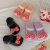 Sandalias de Verano para Niñas, Elegantes y Cómodas Zuecos Mary Jane con Lunares y Lazo, Suela Gruesa para Uso al Aire Libre