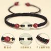 Pulsera de Hebilla de Ágata Natural Jade Hetian Rojo Benmingnian Cuerda de Mano Tejida a Mano Cuerda de Mano para Niño y Niña Pareja