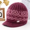 Sombrero de Lana de Conejo para Mujer Otoño e Invierno con Felpa Cálida para Personas de Mediana Edad y Mayores Protección Auditiva Protección contra el Frío Tejido Grueso para Exteriores