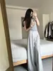 Chaleco de Punto de Cuello en V Estilo Francés 2026 Ajustado Delgado para Mujer Pantalones de Pierna Ancha Sueltos Adelgazantes Fluidos