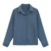 Camisa de Color Sólido de Estilo Coreano Nuevo de Primavera y Otoño para Mujer Top de Manga Larga Casual Ol Dulce Camisa de Gasa Camisa Básica