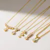 Collar de acero inoxidable con colgante geométrico de gota de agua, estilo ins de lujo cruzado, chapado en oro de 18 quilates, joyería impermeable, accesorio de diseño de nicho