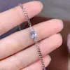 Pulsera de Aguamarina Natural con Piedra Principal de 5*7mm, Incrustación de Plata S925, Proceso de Electrochapado, Pulsera de Lujo Ligero