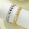 Pulsera de Piedras Preciosas Geométrica Super Flash de Exportación Europea y Americana Aliexpress para Hombre y Mujer 3A Cobre con Incrustaciones de Zirconio Fabricante Venta al por Mayor