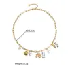 Colar de Aço Inoxidável Retrô Europeu e Americano Joias Estilo Popular do Ins Luxo Acessível Colar Dourado 18K Não Desbota Peça Única para Mulheres Dropshipping