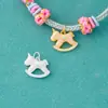 Novo Pingente Cavalo de Balanço com Cola Seiko em Prata de Lei S925 Pulseira de Cristal DIY Colar Acessórios de Prata