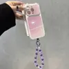 Adecuado para Apple para Transformar Instantáneamente en 18Promax Color Puro Espejo Orejas de Gato Cadena de Cuentas iPhone Xiaomi Funda de Teléfono Blanda y Dura Personalización