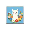 Broche Fofo de Alpaca com Desenho de Flor em Cores Macaron Frescas, Emblema para Meninas, Pino para Mochila e Jaqueta