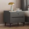 Mesita de noche de madera maciza pizarra cuero lujo ligero, uso doméstico simple, almacenamiento moderno de gama alta para dormitorio, modelo pequeño nuevo
