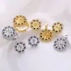 Accesorios para Set de Joyería de Perlas DIY Anillo Colgante Pendiente de Girasol Zirconia Azul Profundo Clásico y Elegante