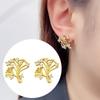 Brincos de Folha de Ginkgo em Prata de Lei 925, Agulha de Prata, Antigos, Incrustados com Zircônia de Água Doce, para Mulheres, Moda Sofisticada, Elegantes