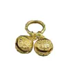 Chaveiro Sino Dourado de Latão Gourmand Corda Artesanal Pingente de Moeda Cinco Imperadores Pingente de Sino de Cobre Acessórios para Chave de Carro