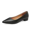 Sapatos Femininos Elegantes de Bico Fino e Salto Quadrado Baixo para Trabalho Casual e Comutação Moda Salto Alto Quatro Estações