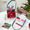 Caja de Empaque Portátil para Manzanas con Temática Navideña, Caja Pequeña de Regalo de Dulces de Fruta de la Paz, Caja de Papel Vacía