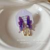 "El Sueño del Verano Medio" Aretes de Mariposa Púrpura Ins Cool Lujo Ligero Chino Super Hada Adorno para la Cabeza para la Oreja para Mujer