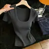 Blusa de Tricô Curta Elegante Estilosa High-End Retrô para Mulheres Plus Size, Novo Modelo de Verão, Super Valoriza a Silhueta e Emagrece