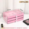Caja de Almacenamiento de Joyería Transparente de Acrílico de Tres Niveles Forro de Felpa Cajón Tipo a Prueba de Polvo para Pendientes Collares Anillos