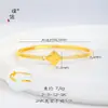 Pu Zuoqiang Conservación del Color Oro Brillante 24K Diamante Luz de Estrella Trébol de Cuatro Hojas Fila de Flores de Cuatro Hojas Pulsera de Diamantes Accesorios para Mujeres